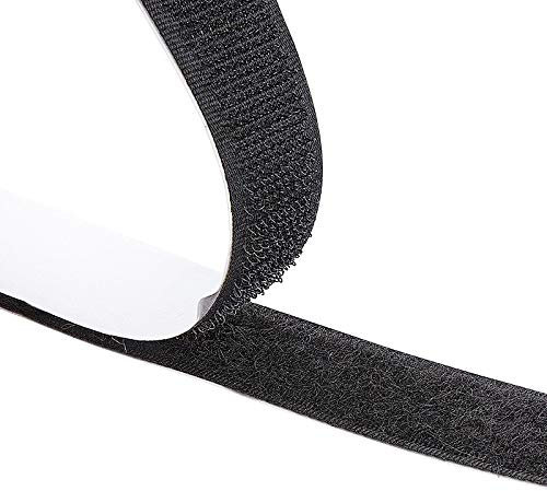 Ideen mit Herz Klettband | Selbstklebend | Extra stark | doppelseitig klebend | Klett-Verschluss schwarz | 2 cm breit | Flausch- und Hakenband | 5 Meter