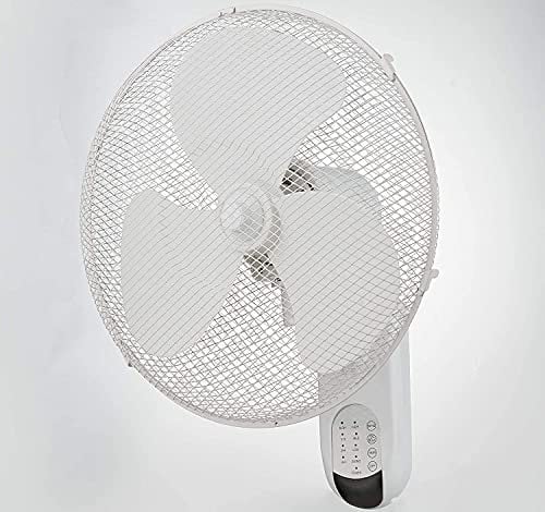 White Oscillating 3 Speed 16 Wall Mounted Ideal for Home and Office 40W Pedestal Fan with Timer & Remote Control, Quiet Function - 1 year RTB Warranty