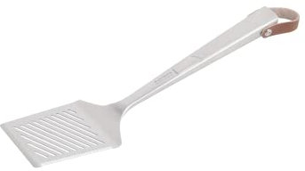 Everdure by Heston blumenthal Grillwender I hochwertiger Edelstahl Pfannenwender rostfrei & pflegeleicht I Pfannenheber mit Leder-Aufhänger I Burger-Wender mit den Maßen 35,5 x 8,6 x 4,5 cm