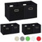 6 x Aufbewahrungsbox, Regalkorb ohne Deckel, Faltkiste mit Griff, Regalbox faltbar, Stoffbox quadratisch, 30 cm, schwarz