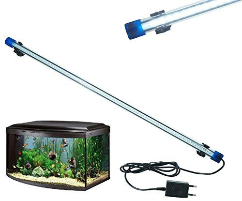 NEON PER ACQUARIO 55 LED LUCE BIANCA SMD 60 CM 3WT BARRA LAMPADA IMPERMEABILE PESCI PIANTE PLAFONIERA