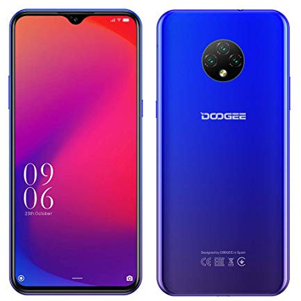 4G Smartphone Android 10 (2020), DOOGEE X95 Telephone Portable Debloqué, Ecran 6.52’’ HD + Waterdrop, Batterie 4350mAh Charge Rapide, 2Go+16Go, 13MP+2MP+2MP+5MP, GPS Reconnaissance de Visage Bleu