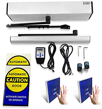 Olideauto DSW120 Electric Swing Door Opener Touchless Hand Sensor Open with 2PCS Wired High Sensitivity Hand Sensor Switches