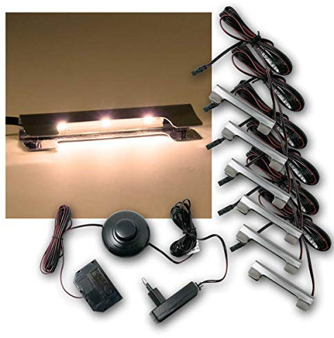 world-trading-net - LED Glasbodenbeleuchtung Clip-3D im 2er Set, Leuchtfarbe warmweiß, inklusive Netzteil