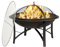 Fire Beauty Feuerstelle für Holzverbrennung im Freien, Grill, Stahl-Feuerschale mit Grillrost, Funkenschutzabdeckung, Holzrost, Schürhaken für Camping, Strand, Lagerfeuer, Picknick, Hinterhof, Garten