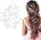 TONAUP 50cm Accessoire Mariage Femme Fête Anniversaire, Bijoux Perles Cheveux Décoration Strass Mariée Chapellerie