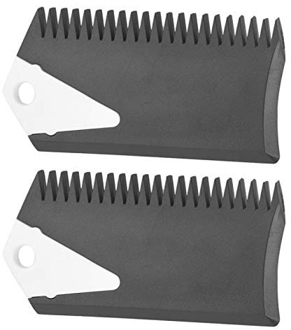 Kuuleyn Surfboard Wax Comb, Zubehör Schaber-Reinigungs-Entferner-Kamm-Werkzeug, 2pcs/Set PVC Blacksurfboards-Kamm-Reiniger-Werkzeug für Surfbrett-Skaeboard