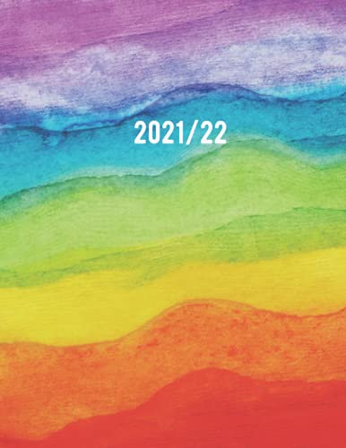 Lehrerkalender 2021 / 2022: 170+ Seiten inkl. Ferienkalender, Stundenplänen & Mehr | Schuljahresplaner A4+ nachhaltig & klimaneutral (Regenbogen Design)