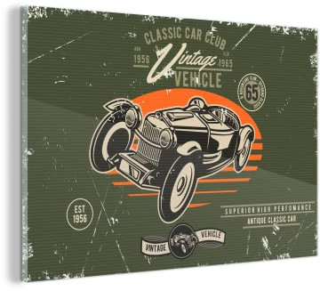 MuchoWow Glasbild Glasfoto Wandbild Bilder Deko 60x40 cm Oldtimer - Oldtimer - Auto
