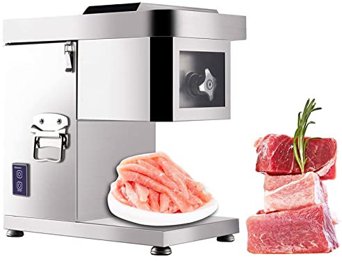 Affettatrice Professionale Commerciale per Carne 1500W, Tritacarne per Affettatrice 550lb/h, Macchina per Robot da Carne Elettrica Automatica, Affettatrice,5mm