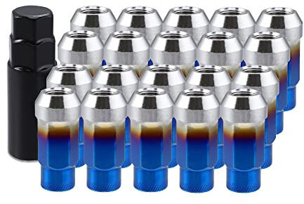 X AUTOHAUX 20uds M12x1.25 Orejeta Tuercas Antirrobo Rueda Tuercas Antirrobo con Llave Herramienta Juego Multicolor