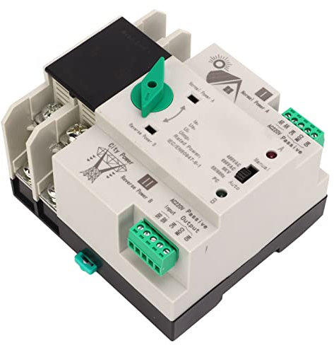 Commutateur de Transfert Automatique à Double Alimentation 2P, Commutateur de Transfert Automatique Monté sur Rail de Circuit Milliseconde pour Boîtes de Distribution PZ30 220V, pour Système(100A)