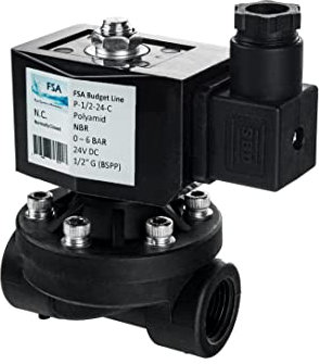 FSA Magnetventil Kunststoff PA6 1/2 24V DC 0-6 bar NBR stromlos geschlossen