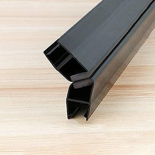2pcs Shower Screen Seal Rubber,Shower Screen Seal Strip,Thicken Pvc Shower Screen Door Seal Magnetic Door Gap Windshield Waterproof Strip Bathroom Glass Door Sealing Strip Anti-collision,black,135