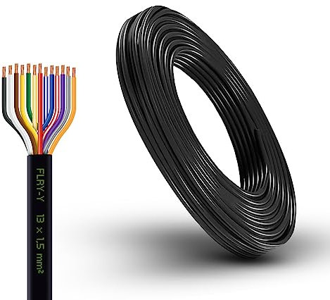 AUTOLIGHT 24 Fahrzeugkabel 13 adrig Fahrzeugleitung mit Kabelquerschnitt 13 X 1,50mm² Kabel Anhänger KFZ PKW Boot 13 polig Anhängerkabel mehradrig (5 Meter)