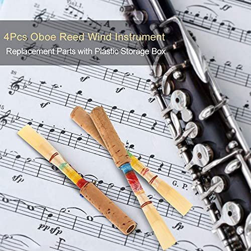 4 Stück Oboenrohre Mittel, Oboenrohre Mittelweich, Oboenrohre Mit Kunststoff-Aufbewahrungskoffer/Röhre, Zubehör Für Holzblasinstrumente Für Anfänger, 72 X 13 X 13 Mm
