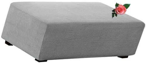 MeRcri Hockerbezug rechteckig Samt Jacquard Husse Überzug Bezug für Ottomane Fußbank Stretch bezug hocker Bezug für Ottomane (Color : #8, Size : 100x70-85cm)