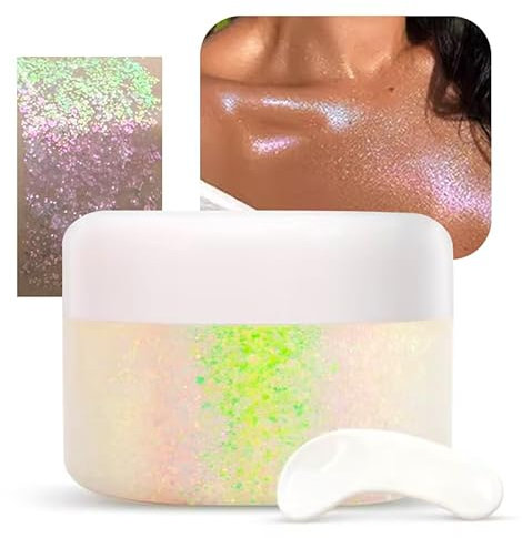 Glitter Maquillaje con Gel, Purpurina Cara Festival, Adecuado para el Pelo Del Cuerpo Ojos Cara UñAs, ArtesaníAs de Bricolaje, se Puede Utilizar Fiestas de Vacaciones, Baile de MáScaras