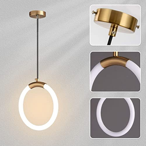 Moderne Hänge Pendelleuchten Ringförmige moderne LED Pendelleuchte Minimalismus Gold Hängelampe verstellbare Deckenleuchte for Kücheninsel Schlafzimmer Nacht Wohnzimmer Büro Pendelleuchten Hängeleucht