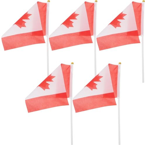 Kleiner Flagge Handwinkflaggen Kanada Nationalhandflaggen 5 Stück
