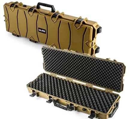 AR BRAND EST. 2021 All-Weather Precision Hard Rifle Case Waterproof Ultra Protective Gun Case with Intensive Foam Gun Case Hunting Case Large or Extra Large or Double Rifle Case (Brown, Large)