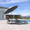 PURPLE LEAF Sonnenschirm 245 cm, Knickbar, Balkonschirm mit Kurbel, Marktschirm Sonnenschutz, Gestell Aluminium, wasserabweisend, für Garten, Terrassen, Hellgrau