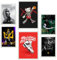 Nacnic 6er-Set Ikonischer Basketball-König James Jordan Nike Gerahmtes Poster mit Design-Illustrationen zur Dekoration der Wände Ihres Zuhause Zimmer Büro Laden Malerei A3 & A4 Weißer Rahmen