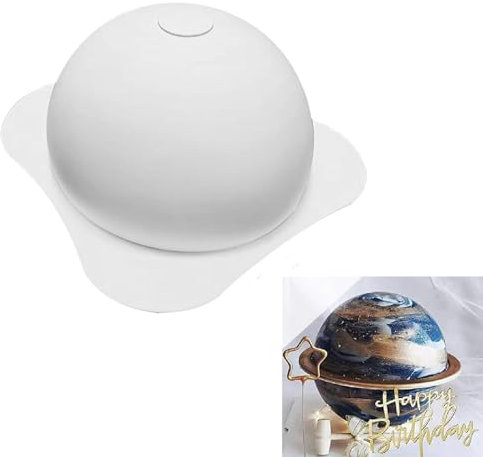 Generisch Moule à gâteau, en forme de demi-sphère, en silicone, 18 cm, demi-sphère, pour gâteau, demi-sphère, en silicone, 18 cm, moule à gâteau