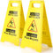WOUSEDO Schild mit Aufschrift Caution Wet Floor, 44,5 cm hoch, doppelseitig faltbar, A-förmig, zweisprachige Warnmeldung, Hellgelb, 2 Stück