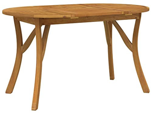 Willood Gartentisch Massivholz Akazie grau oval 150 x 90 x 75 cm Outdoor Balkon Garten Table