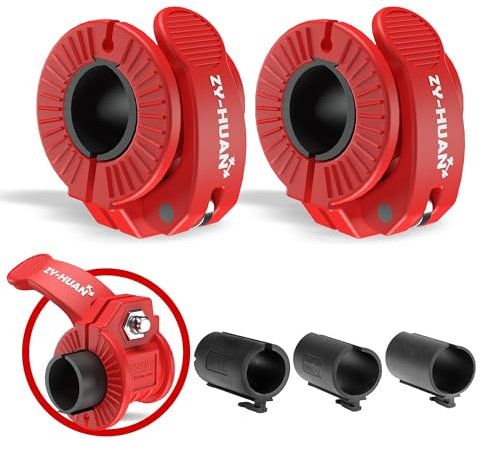 ZY-HUAN Pro Barbell Clips 1 inch Barbell Clamps 0.9-1.18inch Quick Release Weight Clips for Bars Multi-Size Adjustable Olympic Barbell Clamps