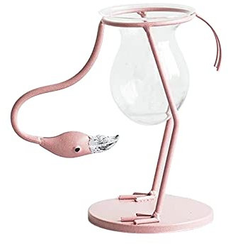 Metall-Flamingo-Pflanzen-Hydrokultur-Vase, Desktop-Glas-Pflanzgefäß-Vasenhalter, Luftpflanzentöpfe für Hydrokultur-Pflanzen, Strand-Sommer-Thema (3)