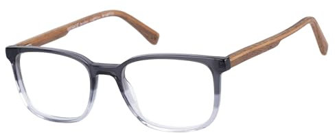 Botaniq Brille mit Sehstärke in Grau für Herren optional mit Sonnenbrillentönung oder Blaulichtfilter, Quadratisch, gefertigt aus Acetat, Modell: BIO-1011-204 (inklusive Brillenetui)