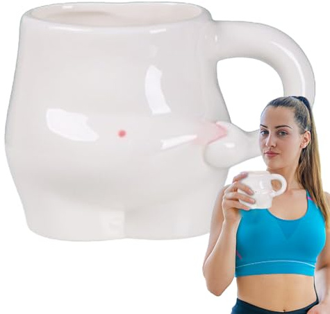 Fat Belly Kaffeetasse,Keramik Fat Belly Tasse - Lustige Kaffeetasse, Die Den Dicken Bauch Kneift,320 Ml Einzigartige Körperkunst-Kaffee- /Teetasse, Süßes -Geschirr Für Muttertag