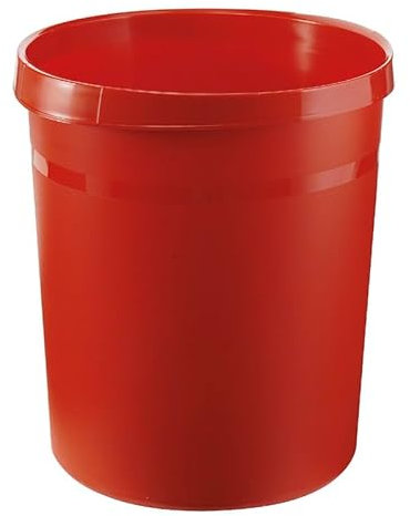 PROREGAL SuperSparSet 4x Klassischer runder Papierkorb aus Kunststoff | 18 Liter | HxØ 35x31,2cm | Rot