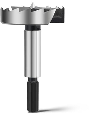 Broca Forstner de 50 mm para madera, diámetro de 50 mm, longitud de 90 mm, con vástago hexagonal de 8 mm