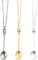 DAZISEN 3 Pieces Spoon Necklaces Set - Antique Style Spoon Necklace Charms Vintage Mini Pendant Spoon Necklace Jewelry Accessory for Women Girl Fancy Dress Party Favors