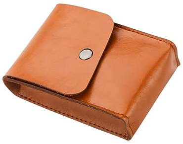 QUMIIRITY Portable Leather Sleeve Storage Bag for Laptop Accessories Wireless Mouse Holder for Travel and Office Use Brown