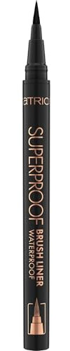 Catrice Superproof Brush Liner Waterproof, Eyeliner, Nr. 010, Schwarz, langanhaltend, Expressergebnis, hochpigmentiert, vegan, wasserfest, ohne Mikroplastikpartikel, ohne Parfüm, 1er Pack (0.45ml)