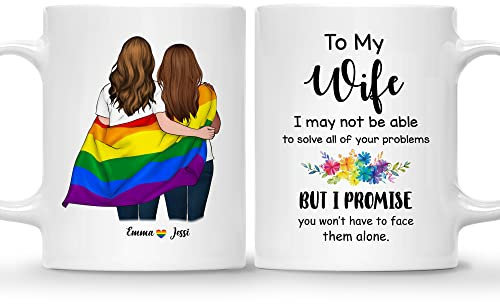 Taza de café personalizada para parejas lesbianas, taza de orgullo con texto en inglés To My Best Friend, taza de regalo de orgullo personalizada de 11 onzas y 15 onzas con avatares, nombres, regalo