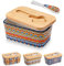 vancasso Mantequillera de Porcelana Bohemio, 16.5cm Plato de Mantequilla Hermética con Cuchillo y Tapa, Recipiente para Todo Tipo de Mantequilla, Apto para Lavavajillas, Floración Real