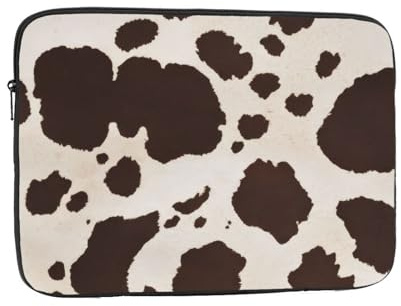 Housse imperméable pour ordinateur portable - Imprimé fourrure de vache - Fine et portable - Résistante aux chocs - Pour ordinateurs portables de 10, 12, 13, 15, 17