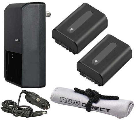 Lot de 2 batteries haute capacité + chargeur de voyage AC/DC compatible avec Nikon COOLPIX B700 + cordon tour de cou Krusell Multidapt (finition noire)