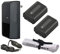 Lot de 2 batteries haute capacité + chargeur de voyage AC/DC compatible avec Nikon COOLPIX B700 + cordon tour de cou Krusell Multidapt (finition noire)