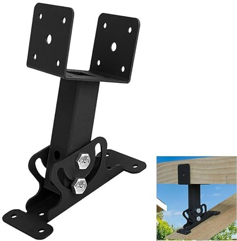 Guolich 2 Pezzi Staffe per Gazebo, Squadrette Angolari, Connettori per Travi, Staffe per Travi in Legno, Set di Supporti per Gazebo, Connettori Pergola, Supporto per Gazebo con Angolo di 180°