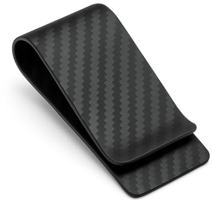 CL CARBONLIFE Geldklammer aus Kohlefaser für Bargeld und Kreditkarte, super schlank und leicht, minimalistischer Halter für Herren, Mattes Schwarz, Klein