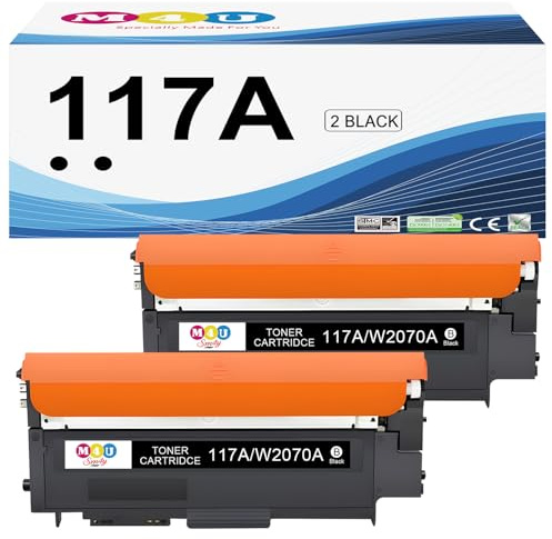 M4U SM4Y 117A Schwarz Tonerkartuschen 2er Pack (mit Chip) Kompatibel für 117A W2070A Farblaser MFP 178nw 178nwg MFP 179fnw 179fwg 150nw 150a(Schwarz)