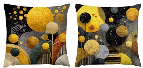 Punkte Kissenbezug 65x652er Set Outdoor Herbst Kissen Dekokissenbezug Samt Kissenhülle Gelb Kissenbezüge Weihnachtsdeko Kissenhüllen Sofa Schlafzimmer Wohnzimmer Balkon Geschenke für Frauen zj-116
