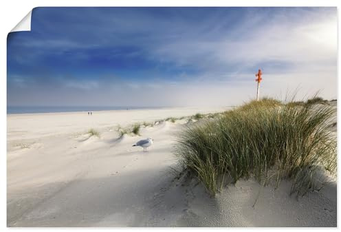 ARTLAND Wanddeko Poster & Kunstdrucke Wandposter 90x60 cm maritime deko aesthetic Meer Strand Düne Gräßer Nordsee U5QU