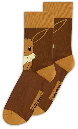 Elbenwald Pokemon - Socken Evoli Braun (DE/NL/SE/PL, Numerisch, 43, 46, Regular, Regular)